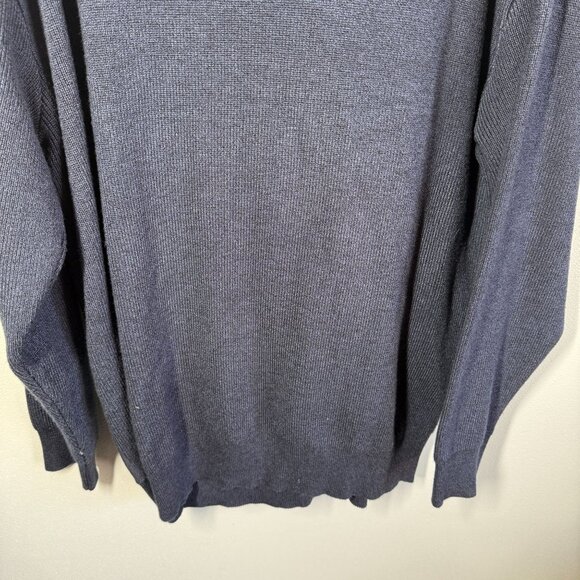 Michael 88 Irvin Mens Navy Blue Mock Neck Sweater XXL Cable Knit Button Detail - Picture 11 of 14